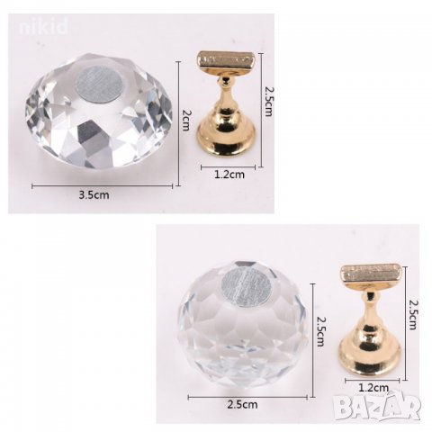 Диамант магнитен кристал дисплей стойка поставка стенд за модел нокти маникюр маникюрист, снимка 2 - Други - 22140330