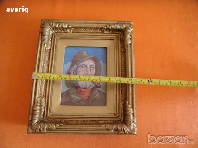 Гоблен - Стареца с лула , снимка 6 - Гоблени - 12618357