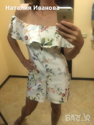 Красив дамски гащеризон с флорални мотиви, снимка 5 - Гащеризони - 26150623