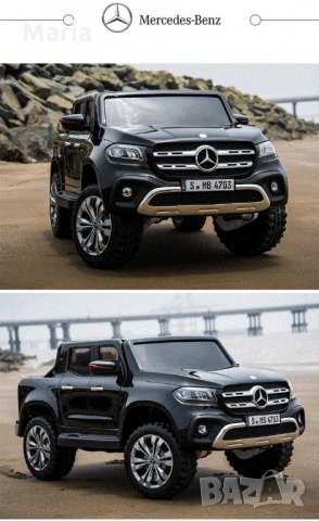 Двуместен акумул.джип MERCEDES X-CLASS, МР4, снимка 3 - Детски велосипеди, триколки и коли - 23671353
