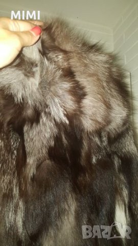 Елек от сребърна лисица с качулка , снимка 3 - Елеци - 22373315