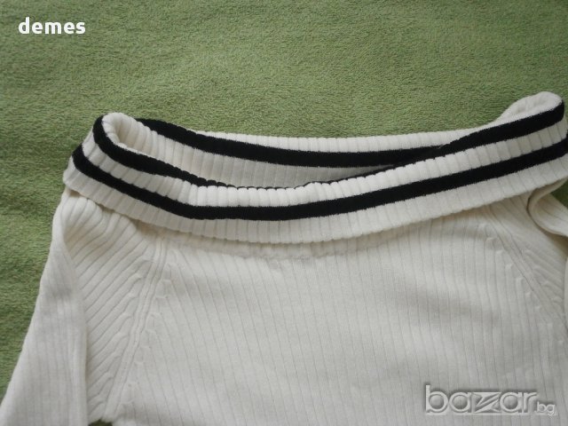  Машинно плетена бяла блуза T A L L Y W E I J L, нова, размер М, снимка 3 - Блузи с дълъг ръкав и пуловери - 9936232