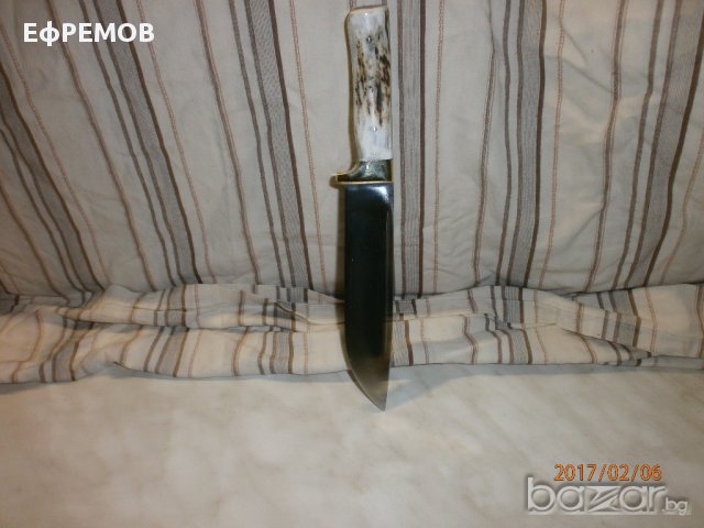 нож с бронзов гард и рогова дръжка, снимка 2 - Ножове - 17371313