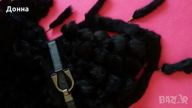 Луксозно дамско пончо естествен черен косъм , снимка 5 - Якета - 22848369