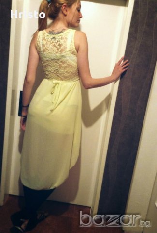 Стилна рокля в жълто универсален размер , снимка 4 - Рокли - 14684638