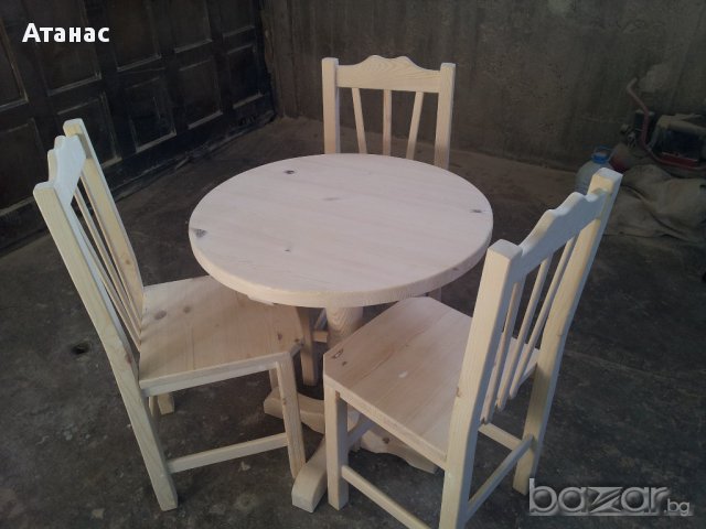 Кръгла маса и столове, снимка 4 - Маси - 17005023