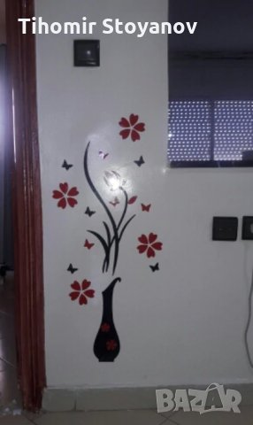 Декорация за стена Стикер за стена 3Д 3D декоративен ваза дърво цвете, снимка 3 - Декорация за дома - 24170713