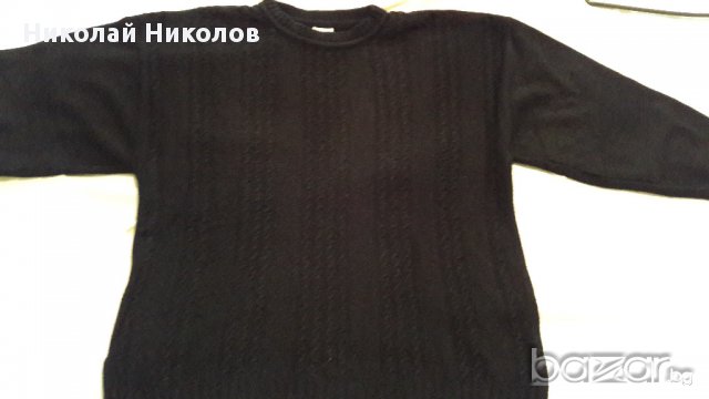 Мъжки черен пуловер голям размер XL, 2XL