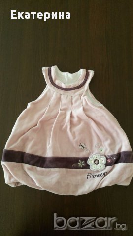 Плюшена рокля за бебе 3-6 мес.