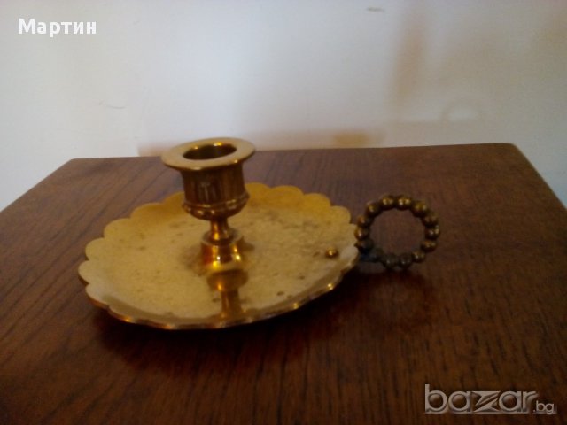 Стар масивен бронзов - Свещник - 1бр. ! (121067)