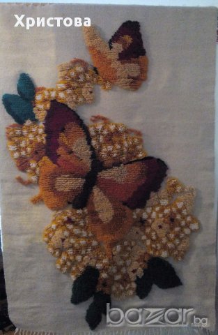 Ръчно тъкано голямо пано "Пеперуда", снимка 3 - Пана - 16459983