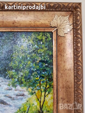 Маслена картина "Водопад" италиански художник, снимка 5 - Картини - 23022640