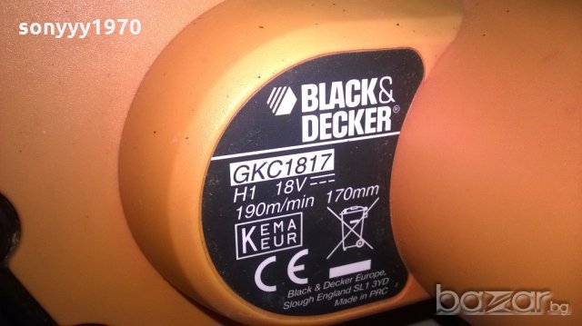 black&decker gkc1817/18v-резачка-внос швеицария, снимка 12 - Други инструменти - 19990012