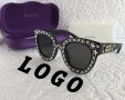 Gucci дамски слънчеви очила с звезди камъни, снимка 2