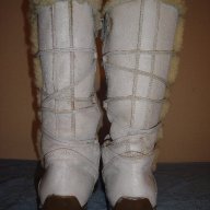 Бели кожени дамски ботуши (тип апрески) "Polaris" ("Поларис"), естествена кожа и агнешка вълна, боти, снимка 7 - Дамски ботуши - 16393998
