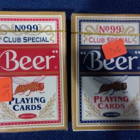 карти за игра Beer Club special 99 нови сини и червени покер размер, снимка 1 - Карти за игра - 24034233