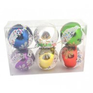 Комплект от 6 бр. топки за окачване на елха - цветчета. Изработени от PVC материал, снимка 1 - Декорация за дома - 16202710