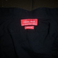 Мъжка черна риза със столче яка Zara Men, снимка 5 - Ризи - 17053217