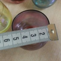 Ретро стъклени чаши цветно стъкло, снимка 4 - Антикварни и старинни предмети - 23868203