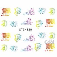 STZ- 330 Музика цветни ноти ваденки слайдери водни стикери за нокти маникюр декорация украса, снимка 1 - Продукти за маникюр - 22559791