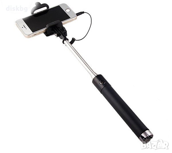 Нов селфи стик за смартфон, монопод, черен, снимка 1