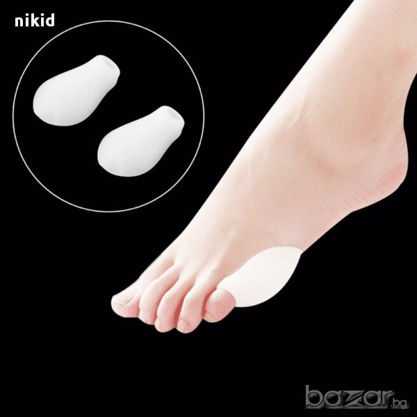 2 бр силиконови шини фиксатор ортеза ортези изправяне пръсти – при изпъкнало кокалче на кутре крака, снимка 1