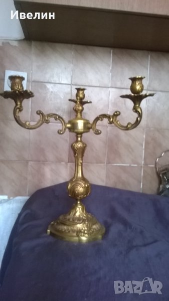 бароков свещник-тройка, снимка 1