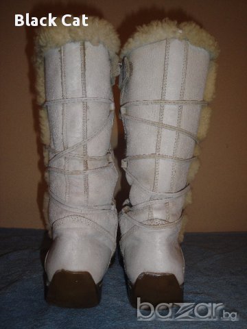 Бели кожени дамски ботуши (тип апрески) "Polaris" ("Поларис"), естествена кожа и агнешка вълна, боти, снимка 7 - Дамски ботуши - 16393998