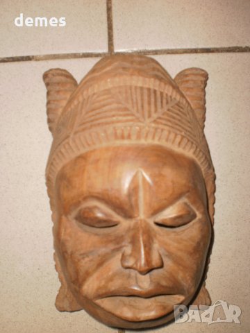  Стара Юруба маска-Нигерия, снимка 1 - Антикварни и старинни предмети - 23590673