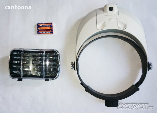 Професионална часовникарска/бижутерска лупа за глава с LED,нов модел, снимка 3 - Други инструменти - 11232947
