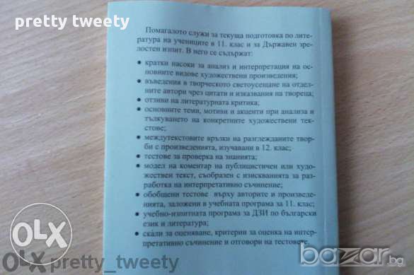 Тестове по Литература , снимка 2 - Специализирана литература - 13748918