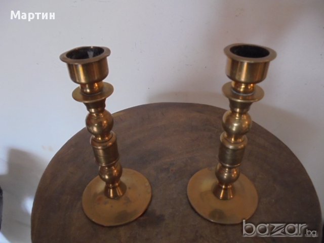 1941г. - Стари бронзови - Свещници - 2 бр. ! (901038), снимка 1