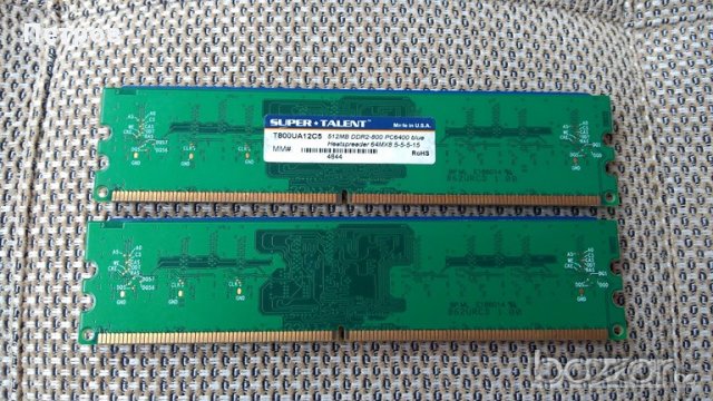 Super Talent DDR2 800 1GB (2X512MB) DIMM RAM Kit, снимка 2 - RAM памет - 18312964