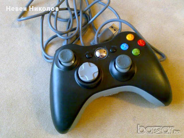 Xbox360 контролер, нов, с кабел - ЧЕРЕН ( controller, pad ), снимка 3 - Аксесоари - 13334054