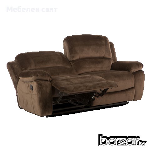 Диван - тройка с релакс механизъм мбс 1 шоколад, снимка 2 - Дивани и мека мебел - 16405846