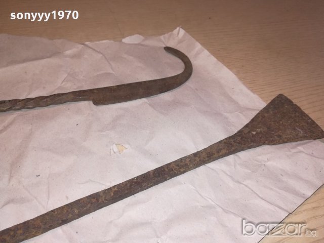 ръжен-ковано желязо-2бр-ретро колекция-58см и 47см, снимка 6 - Колекции - 20979190