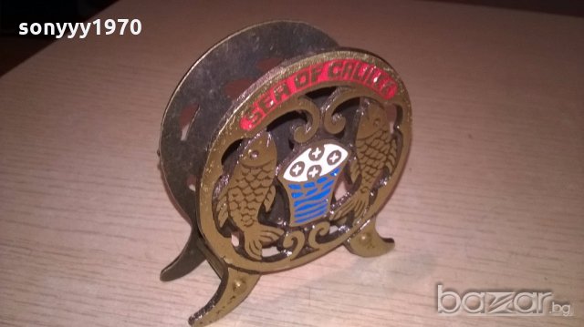 антика-Sea of galilee-поставка за салфетки-9х9х3см-внос швеицария, снимка 8 - Антикварни и старинни предмети - 18478256