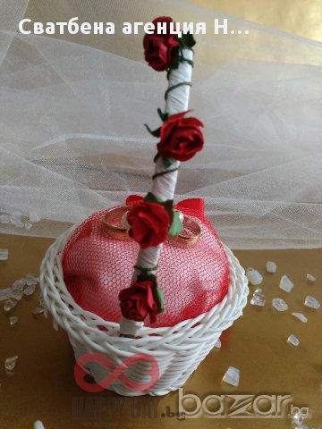 Сватбена кошничка за халки Ралица, снимка 3 - Сватбени аксесоари - 14811806
