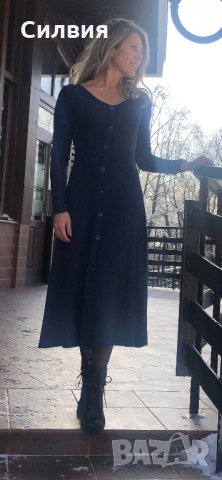 Красива рокля в тъмно синьо, снимка 7 - Рокли - 24570915