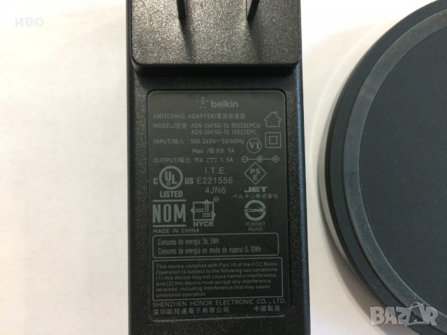Безжично зарядно Belkin за iPhone Samsung, LG and Sony, снимка 3 - Оригинални зарядни - 25516697