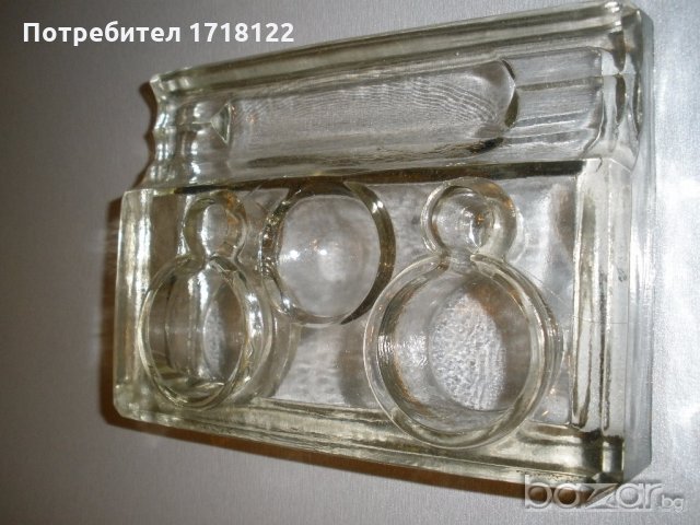 Стъклена мастилница, снимка 3 - Антикварни и старинни предмети - 19909737
