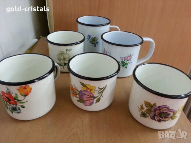 сериз емайлирани чаши СССР, снимка 2 - Антикварни и старинни предмети - 26107380