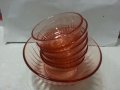Стари стъклени купички розово стъкло, снимка 13
