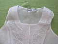Дамска бяла блуза без ръкав от шифон размер М, снимка 2