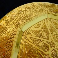 Персийски месингов поднос,плато,синия., снимка 3 - Антикварни и старинни предмети - 26151966