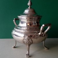 Сребърна френска захарница 19 век стил Ампир, снимка 3 - Антикварни и старинни предмети - 19396779