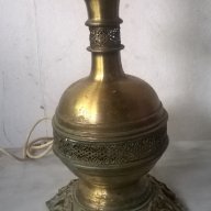 стара нощна лампа от месинг, снимка 5 - Настолни лампи - 17990041