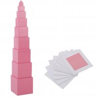Контролни карти за голяма розова кула Монтесори 1-10см., снимка 3 - Образователни игри - 25013053