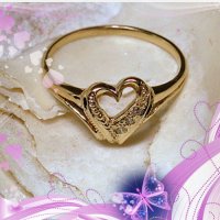 златен пръстен -сърце- 1.61 грама/ размер 53.5, снимка 2 - Пръстени - 13713635