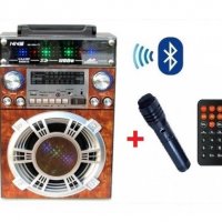 Голяма MP3 караоке уредба с микрофон, дистанционно и Bluetooth NNS NS-8006-BT, снимка 1 - Караоке - 15949885